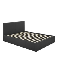 Hayden Faux Leather Ottoman Bed Frame Black - Essential Collection - Size: SINGLE - thumbnail 1