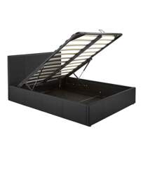 Hayden Faux Leather Ottoman Bed Frame Black - Essential Collection - Size: SINGLE - thumbnail 3