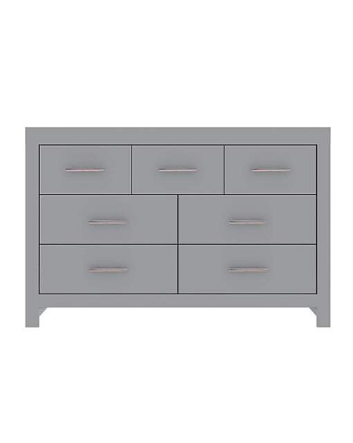 Dakota 3 Over 4 Drawer Chest Cool Grey - At Home Collection