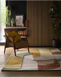 Retro Deco Woollen Rug TAN - Origins - Size: 120X170 - thumbnail 1