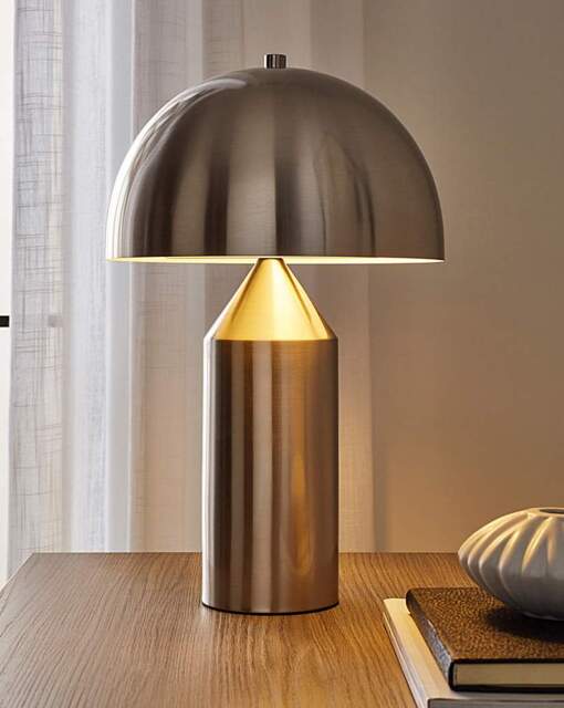 Satin Silver Dome Table Lamp Silver - Searchlight