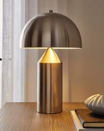Satin Silver Dome Table Lamp Silver - Searchlight - thumbnail 1