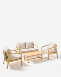 Luca Wooden Lounge Set - JD Williams - thumbnail 4