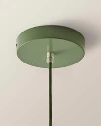 Parker Green & Walnut Pendant Green - ValueLights - thumbnail 5