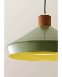 Parker Green & Walnut Pendant Green - ValueLights - thumbnail 4