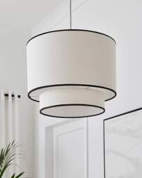Elizabeth Two Tier Black Trim Shade 30cm White/Black - Joanna Hope - thumbnail 3