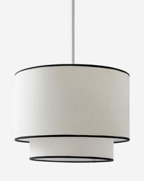 Elizabeth Two Tier Black Trim Shade 30cm White/Black - Joanna Hope - thumbnail 2