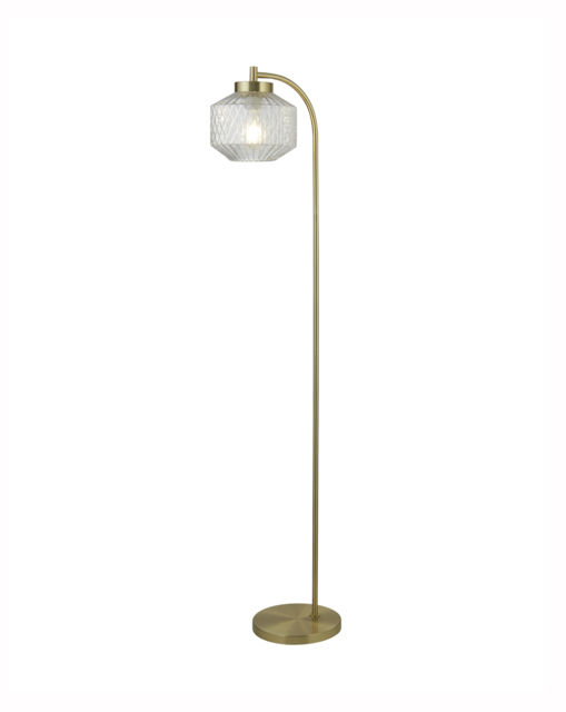 Clear Glass and Brass Floor Lamp Clear - Searchlight - image 1