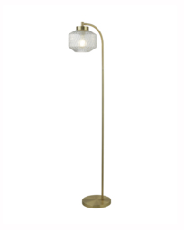 Clear Glass and Brass Floor Lamp Clear - Searchlight
