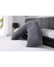 Waffle Fleece V-Shaped Cushion Charcoal - Huggleland - Size: EACH - thumbnail 1