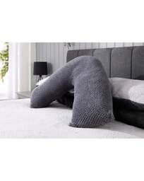 Waffle Fleece V-Shaped Cushion Charcoal - Huggleland - Size: EACH - thumbnail 1