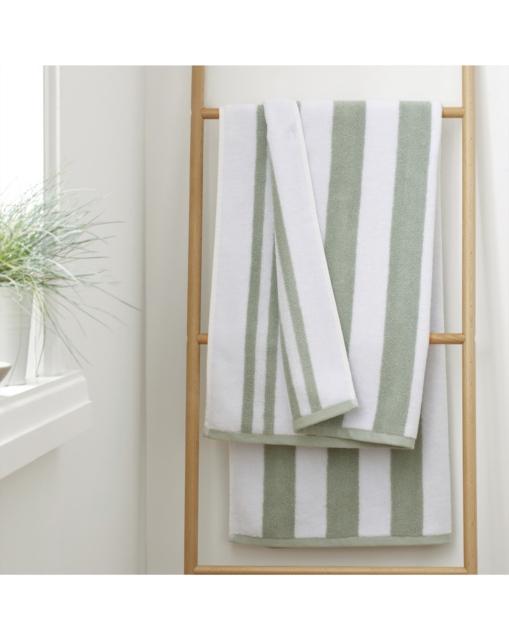 Bianca Reversible Stripe Jacquard Towels Sage - Bianca - Size: HAND - image 1