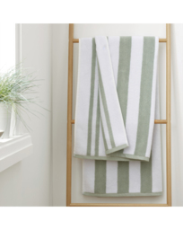 Bianca Reversible Stripe Jacquard Towels Sage - Bianca - Size: HAND - thumbnail 1
