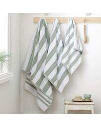 Bianca Reversible Stripe Jacquard Towels Sage - Bianca - Size: HAND - thumbnail 5