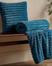 Cosy Ribbed Cushion Teal - Catherine Lansfield - Size: 45X45 - thumbnail 5