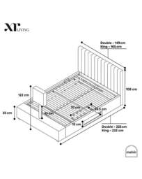 XR Living Maisie LED TV Ottoman Bed Navy - XR Living - Size: DOUBLE - thumbnail 2