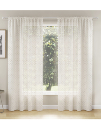 Hanoi Textured Tufted Slubs Voile Panel Natural - Enhanced Living - Size: 140x122