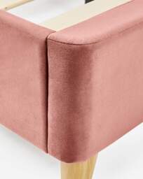 Emery Velvet Bed Frame Pink - Size: DOUBLE - thumbnail 3