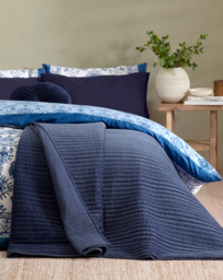 Catherine Lansfield Pinsonic Bedspread Navy - Catherine Lansfield - Size: 220X220 - thumbnail 1