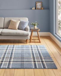 Catherine Lansfield Kelso Check Rug Blue - Catherine Lansfield - Size: 120X170