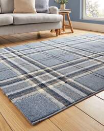 Catherine Lansfield Kelso Check Rug Blue - Catherine Lansfield - Size: 120X170 - thumbnail 2