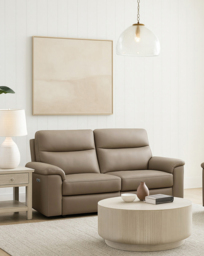 Aspire Corvan Leather Recliner 2 Seater Natural - Aspire - thumbnail 1