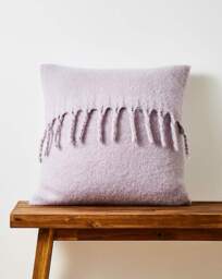 Faux Mohair Fringed Cushion - Lilac Lilac - JD Williams - Size: 43X43CM - thumbnail 1