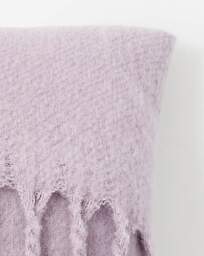 Faux Mohair Fringed Cushion - Lilac Lilac - JD Williams - Size: 43X43CM - thumbnail 4