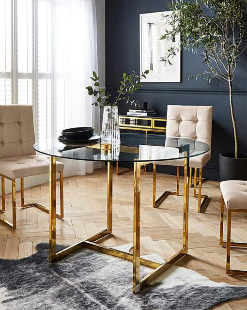 Joanna Hope Fallon 4 Seater Dining Table Gold - Joanna Hope - image 1