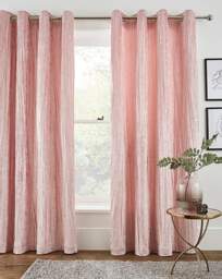 Crinkle Velvet Curtains Blush - JD Williams - Size: 167 x 137cm - thumbnail 1