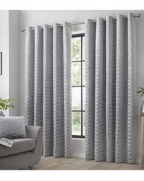 Curtina Kendal Eyelet Curtain Silver - Curtina - Size: 228 x 183cm - thumbnail 2
