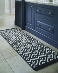 Geo Stain Resistant Cosy Runner Charcoal - Origins - Size: 65X200