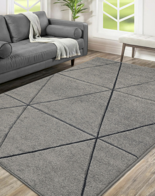 Sara Carved Triangle Rug Grey - Homemaker - Size: 80X150 - image 1