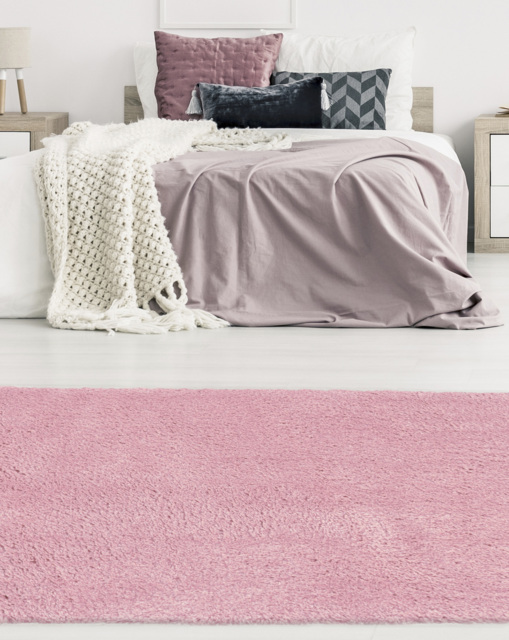 Snug Plain Shaggy Cosy Rug Pink - Homemaker - Size: 200X290 - image 1