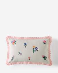 Ivy Floral Embroidered Boudoir Cushion Multi - JD Williams - Size: 30X50 - thumbnail 2