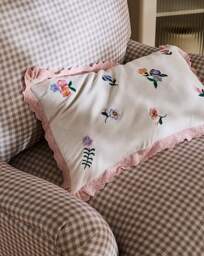 Ivy Floral Embroidered Boudoir Cushion Multi - JD Williams - Size: 30X50 - thumbnail 5