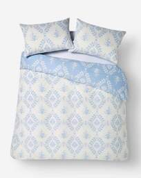 Julipa Stamp Trail Floral Duvet Set Blue - Julipa - Size: DOUBLE - thumbnail 4