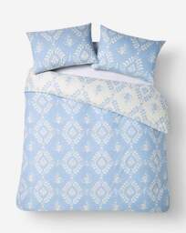 Julipa Stamp Trail Floral Duvet Set Blue - Julipa - Size: DOUBLE - thumbnail 5