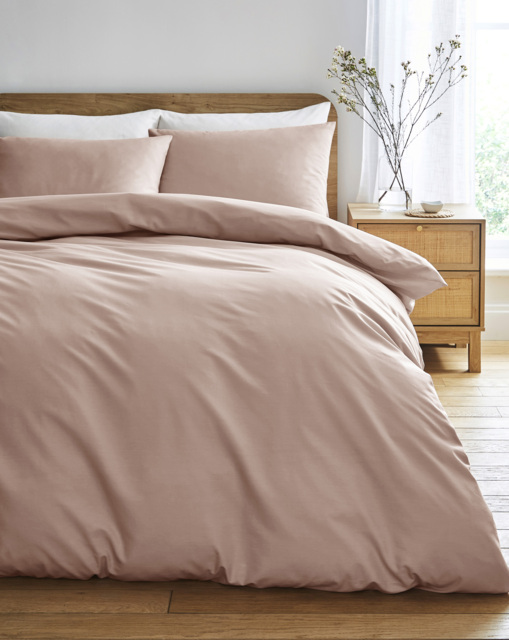 Pure Cotton 200TC Duvet Cover Dusky Pink - JD Williams - Size: SINGLE - image 1