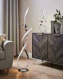 Ribbon LED Floor Lamp Chrome - Searchlight - thumbnail 4