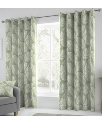 Fusion Matteo Eyelet Curtains Green - Dreams & Drapes - Size: 167 x 137cm - thumbnail 1