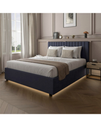 XR Living Maisie Fabric LED Ottoman Bed Navy - XR Living - Size: KINGSIZE - thumbnail 1
