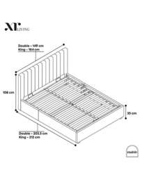 XR Living Maisie Fabric LED Ottoman Bed Navy - XR Living - Size: KINGSIZE - thumbnail 2
