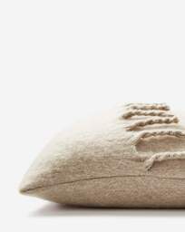 Faux Mohair Fringed Cushion - Natural Natural - JD Williams - Size: 43X43CM - thumbnail 2
