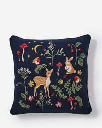 Woodland Animals Embroidered Cushion Navy - JD Williams - Size: 43X43CM - thumbnail 3