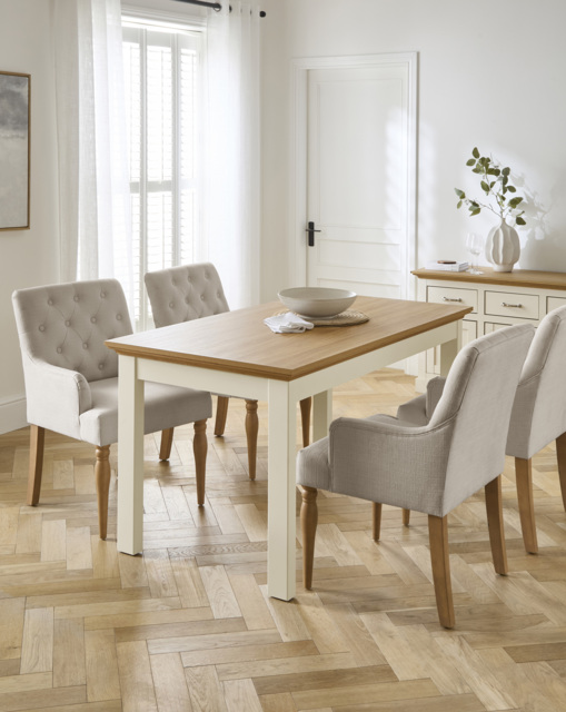 Ashford Dining Table with 4 Mae Chairs Cream/Natural - Julipa - image 1