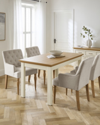 Ashford Dining Table with 4 Mae Chairs Cream/Natural - Julipa - thumbnail 1