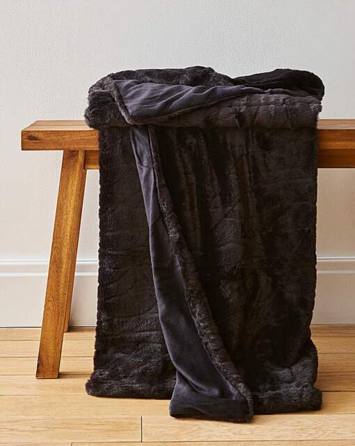 Joanna Hope Clipped Faux Fur Throw Black - Joanna Hope - Size: 120X150 - image 1