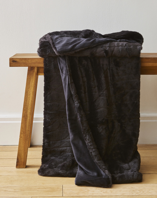 Joanna Hope Clipped Faux Fur Throw Black - Joanna Hope - Size: 120X150 - image 1
