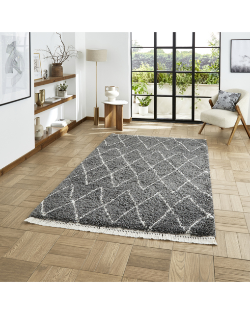 Think Rugs Boho Fringe Rug Grey - Think Rugs - Size: 120X170 - image 1